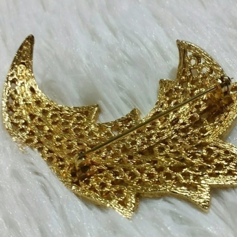 Vintage Christian Dior Blown Leaf Brooch